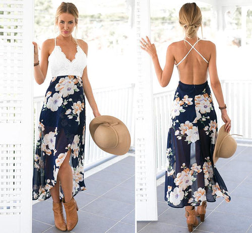FLORAL & LACE SHEER DRESS
