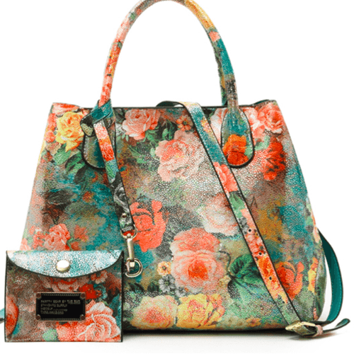 FLORAL BOUQUET TOTE & MATCHING CLUTCH