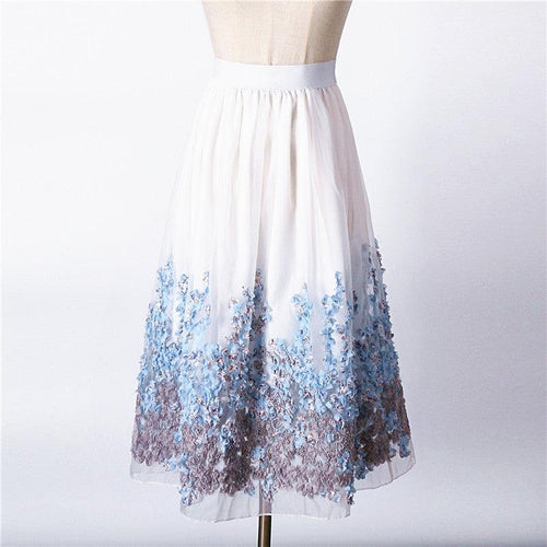 FLORAL EMBROIDERY MESH SKIRT