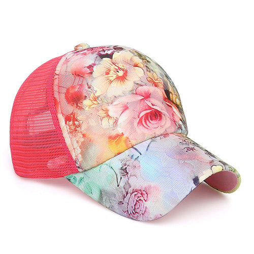 FLORAL MESH PARTY CAP