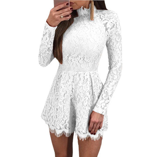 IT’S ALL ABOUT THE LACE, LACE-UP ROMPER