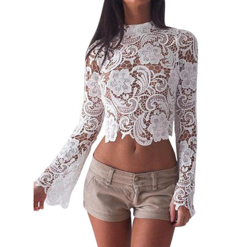 LACE CROP FLARE SLEEVE
