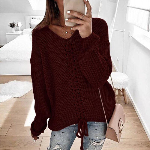 LACE-UP LOVE SWEATER