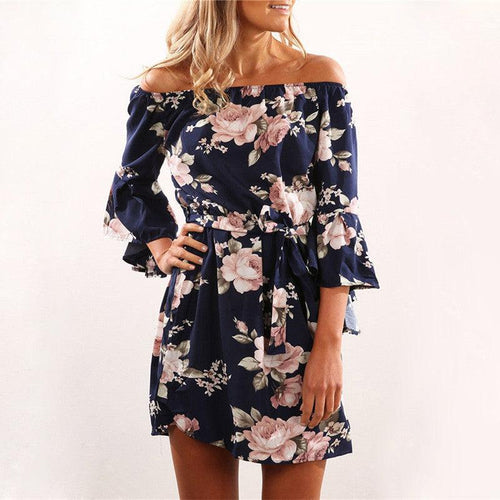 NAVY FLORAL RUFFLE MINI