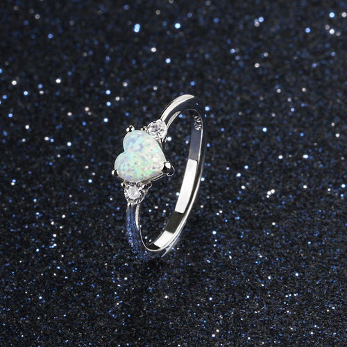 OPAL HEART RING