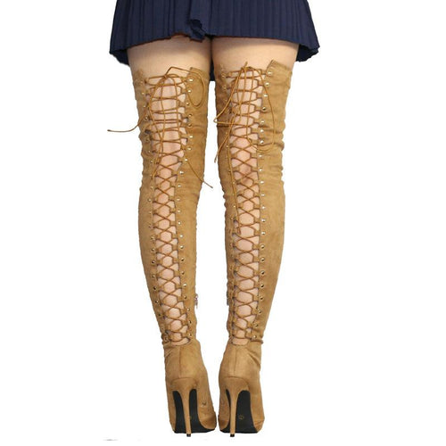 OVER THE KNEE LACE-UP BOOT