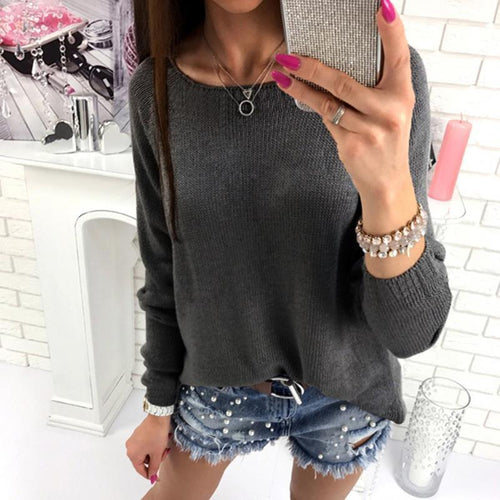 OVERSIZED SWEATER WITH ZIPPERED BACK