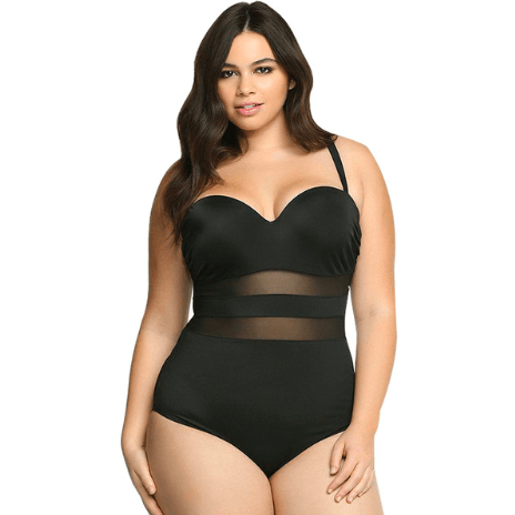 PATCHWORK MESH ONE-PIECE