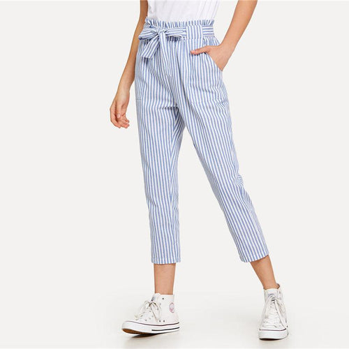 SERENA STRIPED ANKLE PANTS