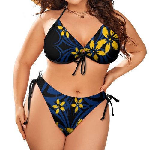 THE BOLD CURVES PLUS SIZE UP BIKINI WITH TIE-UP SIDES