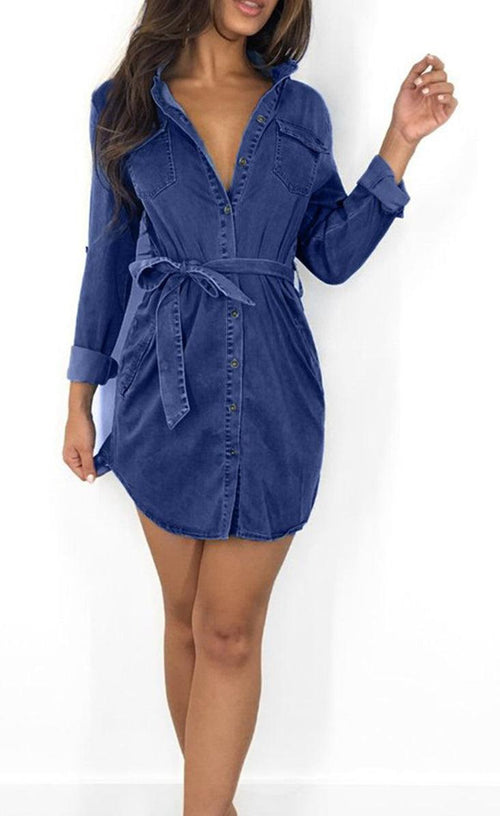 THE DENIM SASH DRESS