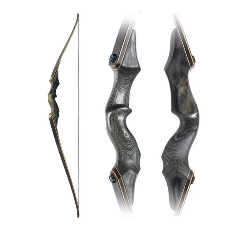 25-60lbs Long Bow American Hunting Takedown Right Hand Wooden Recurve Bow
