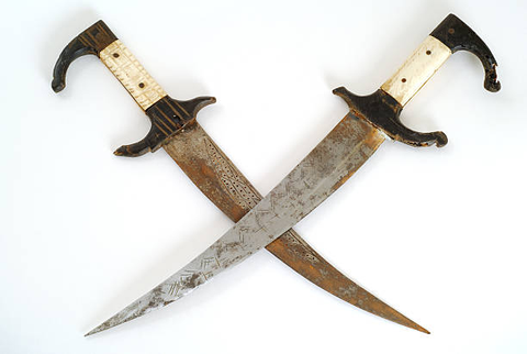 A rare view of two-handed Scimitar Sword