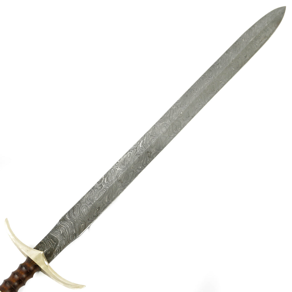 Longsword Bastard Sword High Carbon Damascus Steel Sword 37 Battling Blades