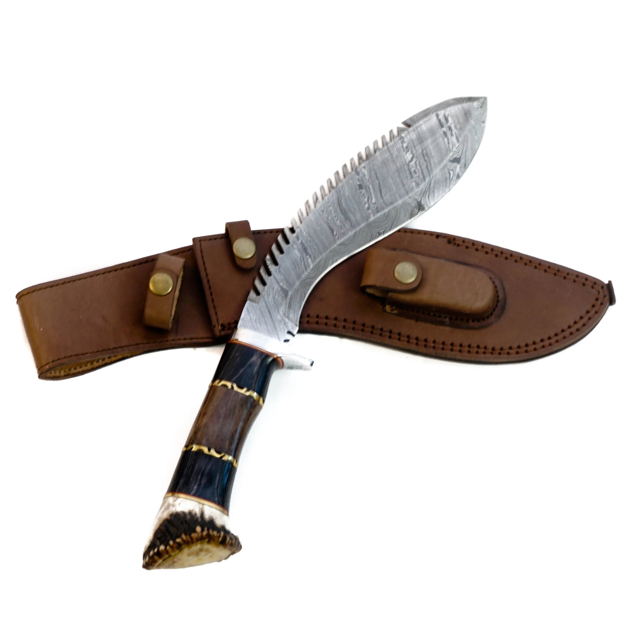 Gurkha Kukri Knife Handmade Pattern Welded High Carbon Damascus Steel