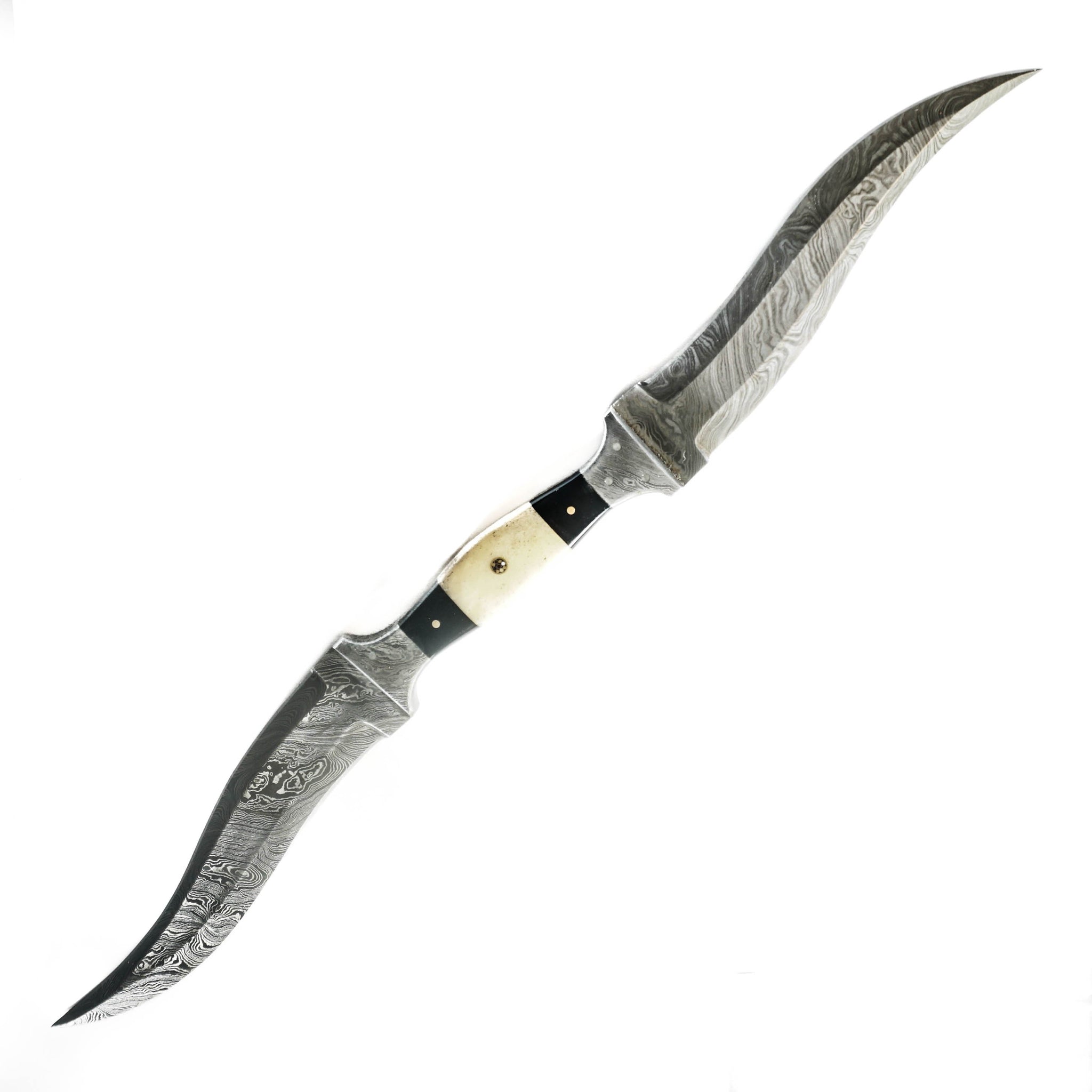 Haladie Knife High Carbon Damascus Steel Blade Double Blade Dagger