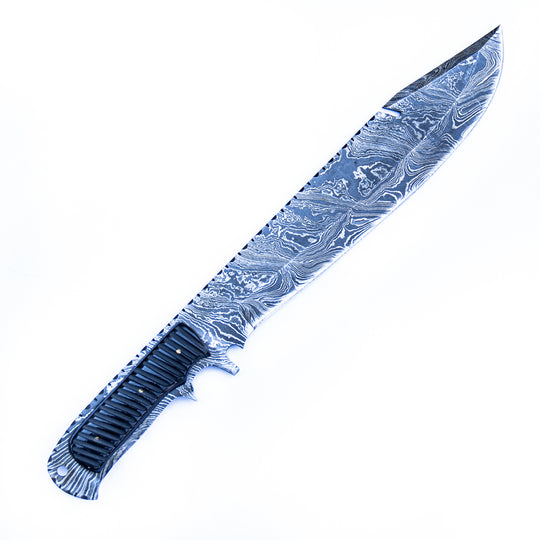 Damascus Steel Tanto Knife With Raindrop Pattern