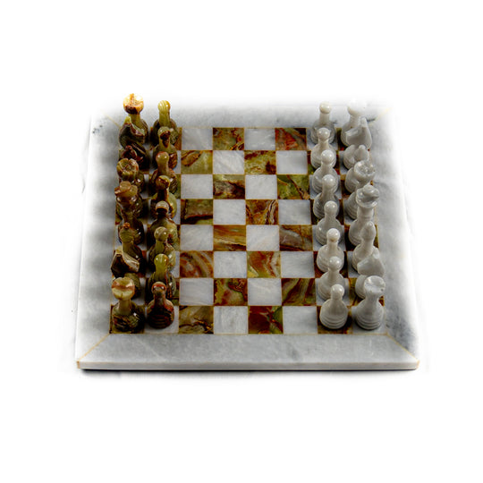 16 Marble Chess Set in Coral and Red – Chess House