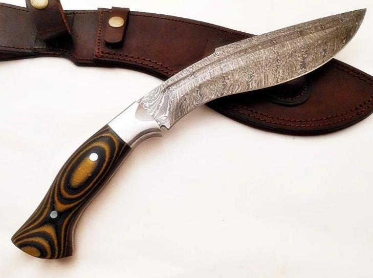 gurkha-kukri-knife-handmade-high-carbon-damascus-steel-machete-knife-sword-14