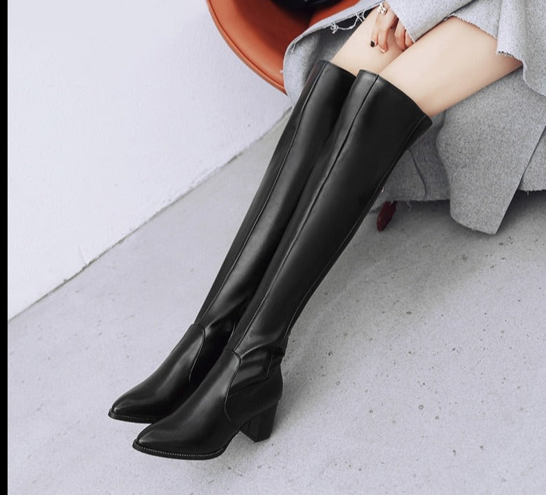 fashion-leather-boots-knee-high-boots