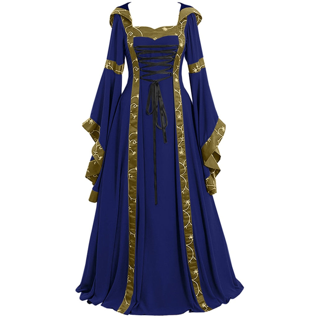 medieval-renaissance-autumn-dress-floor-length-princess-hoodies-flare
