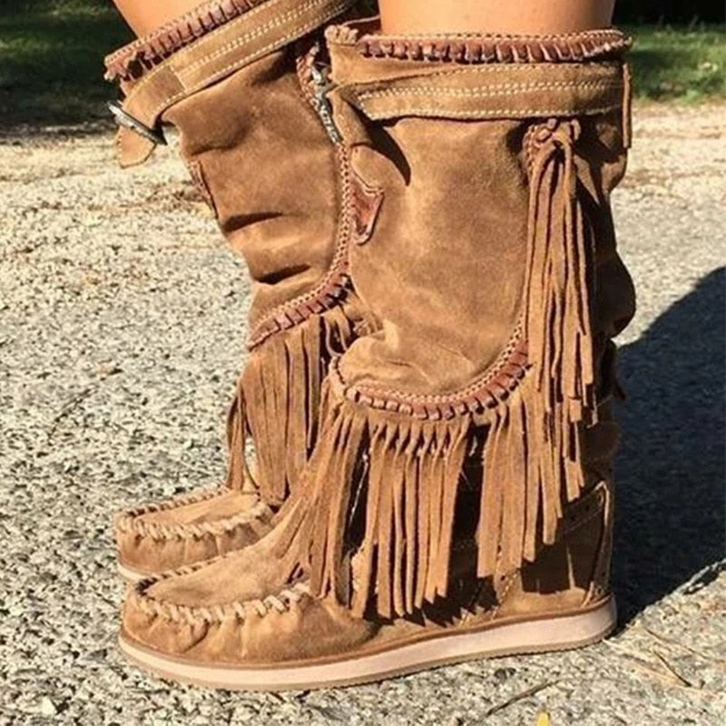 western-fringe-mid-calf-boots