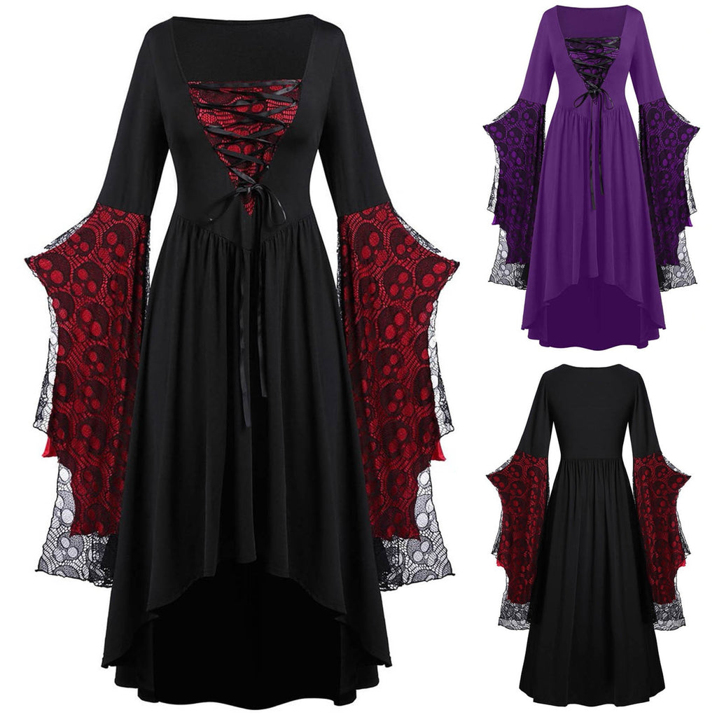 gothic-vintage-dress-ghost-printed-dress