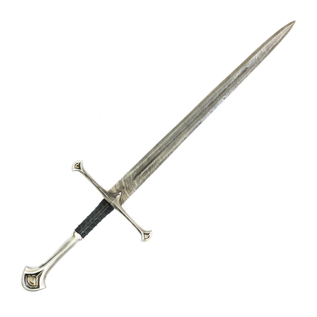 Longsword Bastard Sword High Carbon Damascus Steel Sword With Clay Temper 38 Battling Blades