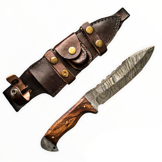 Hunting Knife - High Carbon Damascus Steel - Bowie Knife -12 Inches –  Battling Blades