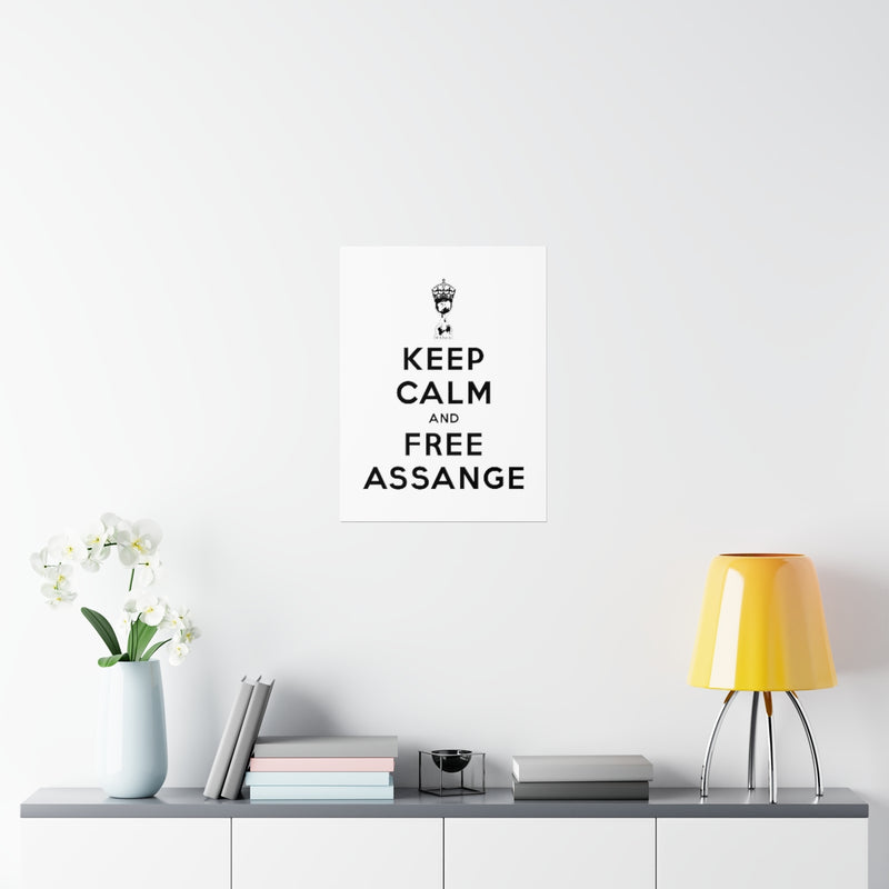 Keep Calm and Free Assange (light) - Premium Matte Poster