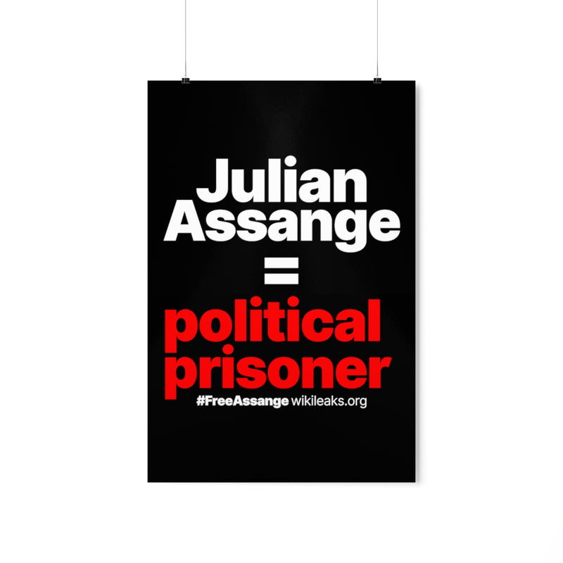 Julian Assange Political Prisoner (dark) - Premium Matte Poster