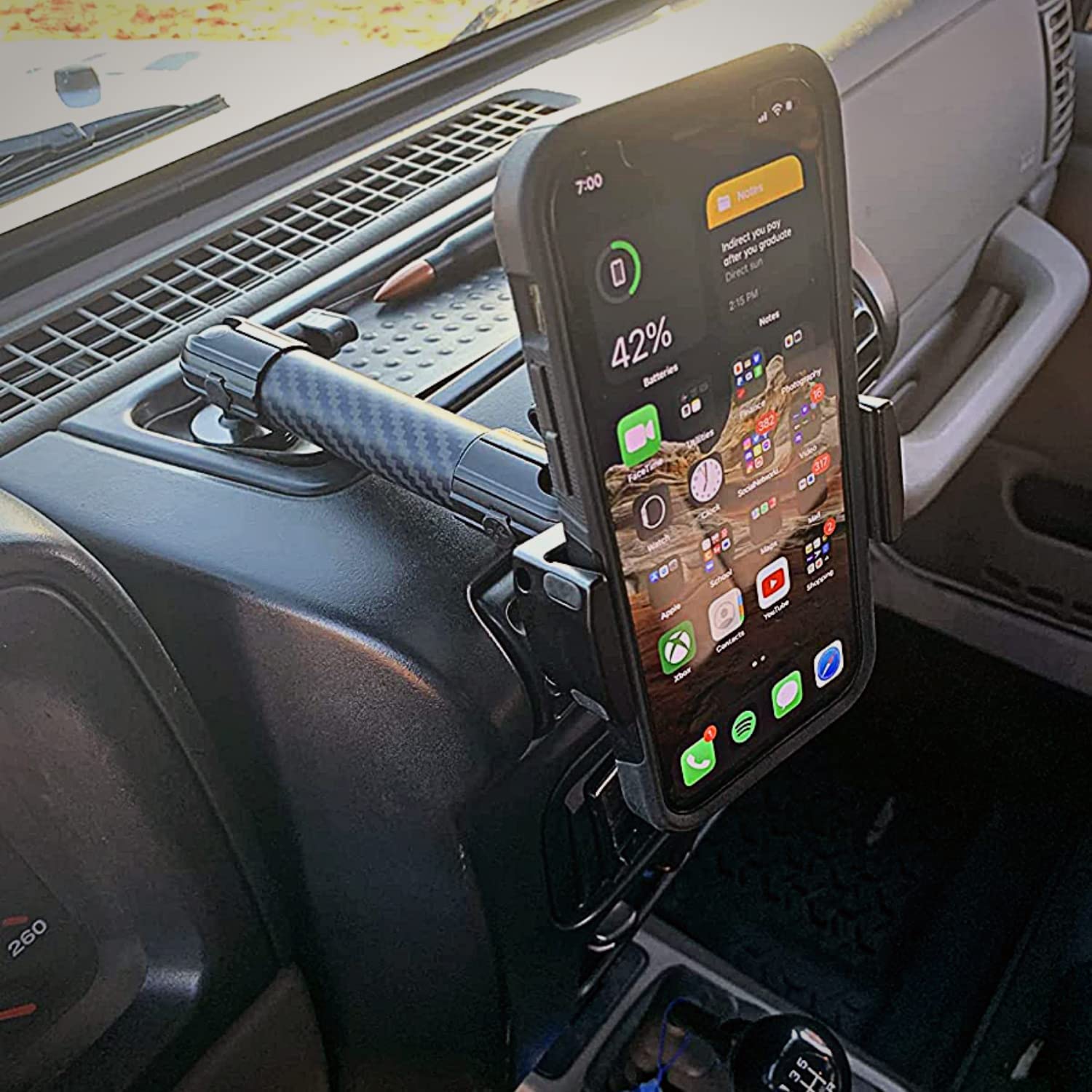 Jeep Wrangler Phone Mount - Bulletpoint Mounting Solutions