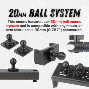 Universal GoPro Compatible Jeep Mount with 20mm Mounting Ball - Bulletpoint  Mounting Solutions