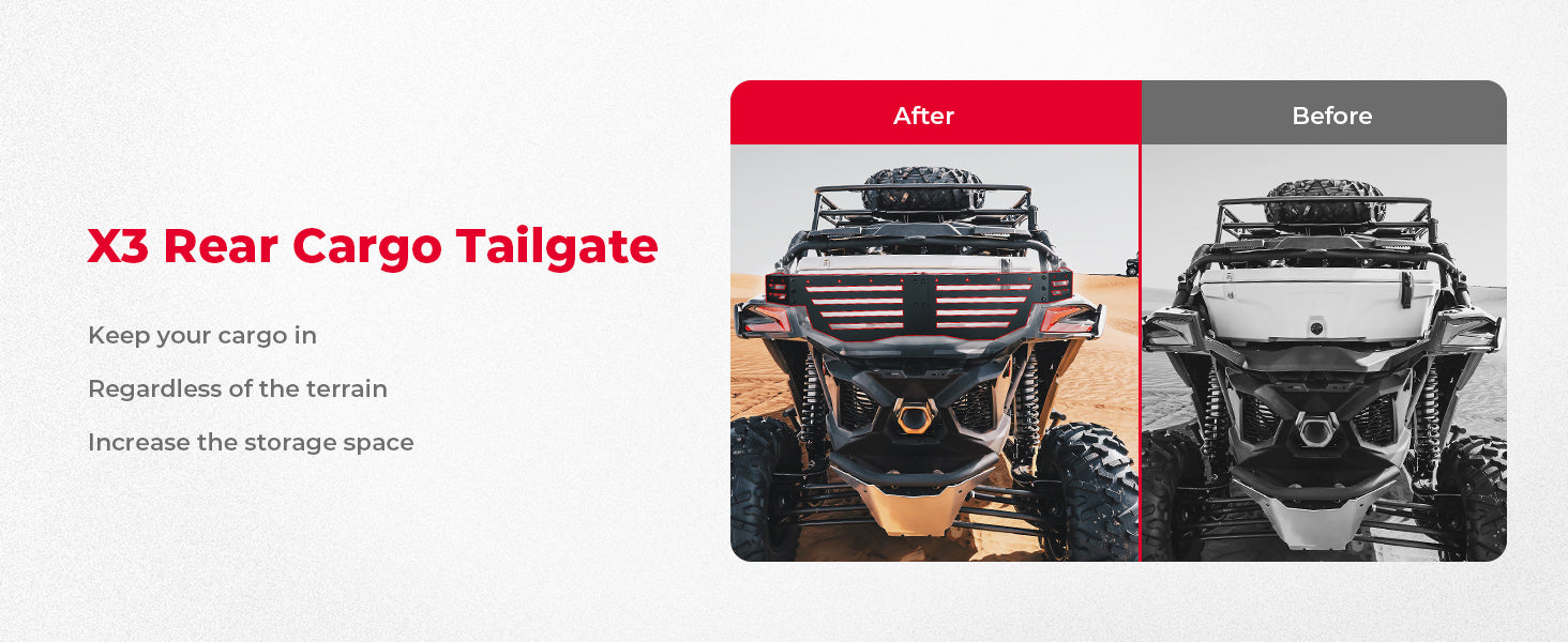 X3 rear cargo tailgate