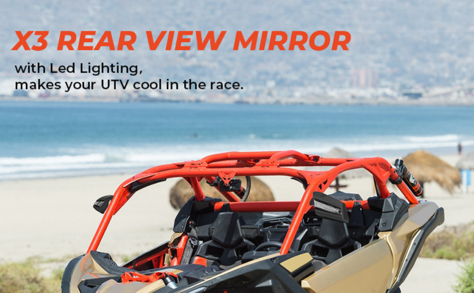 Side Mirrors with Turn Signal Light for Can-Am Maverick X3