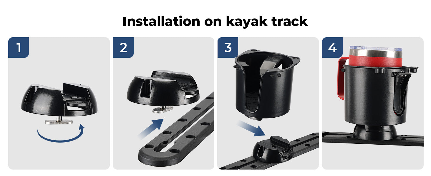 cup holder installtion on kayak track