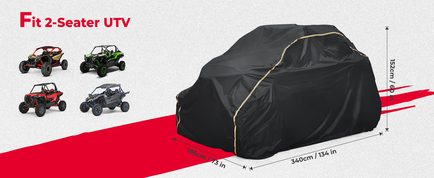 2/4 Doors Utv 210d Oxford Cloth Protect Utility Vehicle Storage Cover From  Rain Dirt Rays-reflective For Can Am Maverick X3