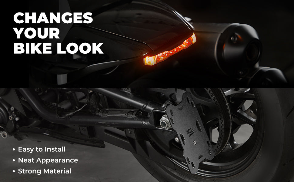 Motorcycle Side License Plate Holder Bracket with LED Light Fit Sportster S RH1250 2021-2023