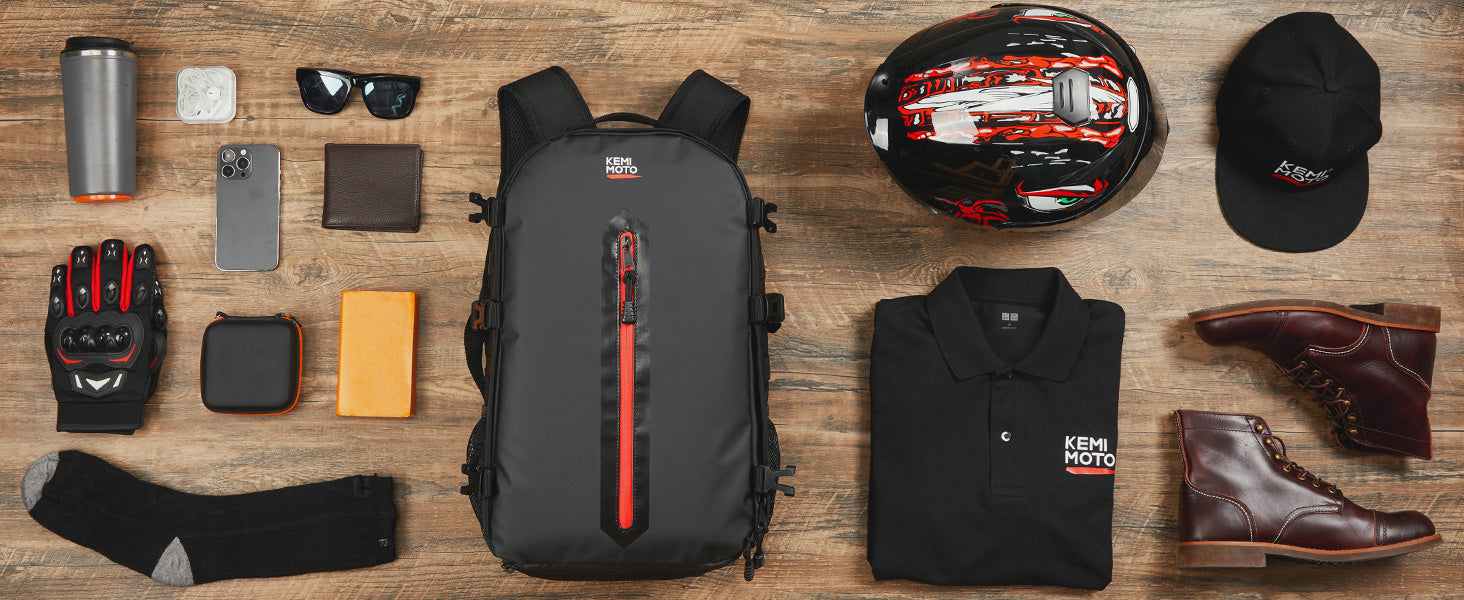  KEMIMOTO Mochila para casco de motocicleta, bolsa de casco de  20L con red oculta para casco : Automotriz