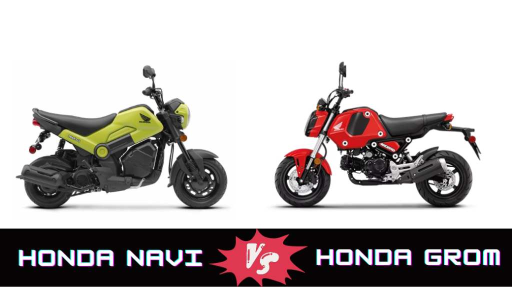 A green Honda Navi vs. a red Honda Grom