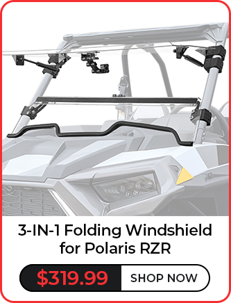 3-IN-1 Folding Windshield for Polaris RZR