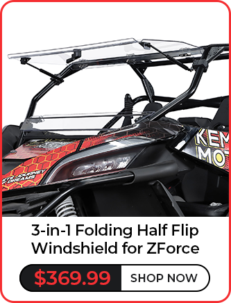 3-in-1 Folding Half Flip Windshield for ZForce
