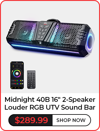 Midnight 40B 16'' 2-Speaker Louder RGB UTV Sound Bar