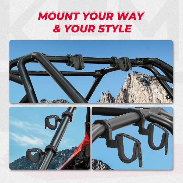 Kemimoto Can-am Commander gun rack for hunting and toting around shovels, a weed wacker, skis, etc.