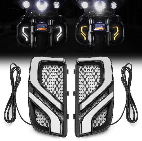 Kemimoto’s LED Turn Signal Light for Fairing Lower Grills for Harley