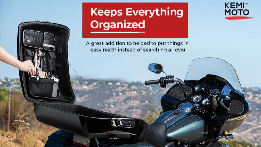 Kemimoto’s Tour Pack Lid Organizer for Electra Glide Street Glide Touring