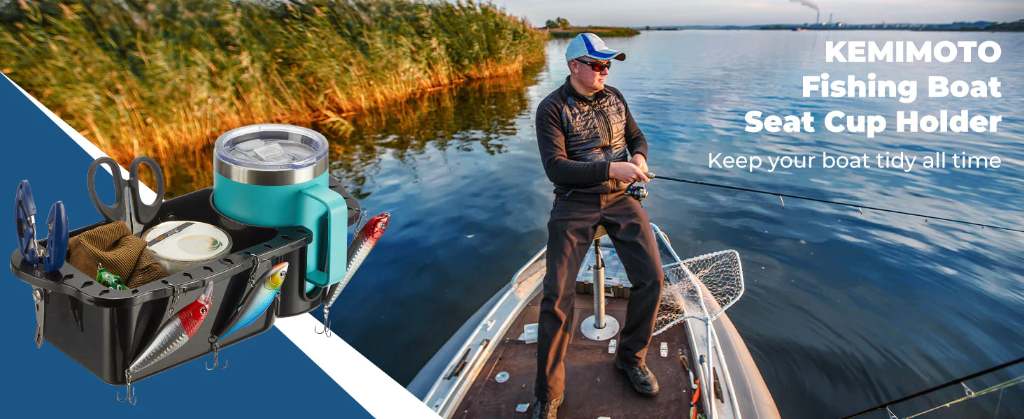 Kemimoto’s fishing boat seat cup holder that always keeps your boat tidy