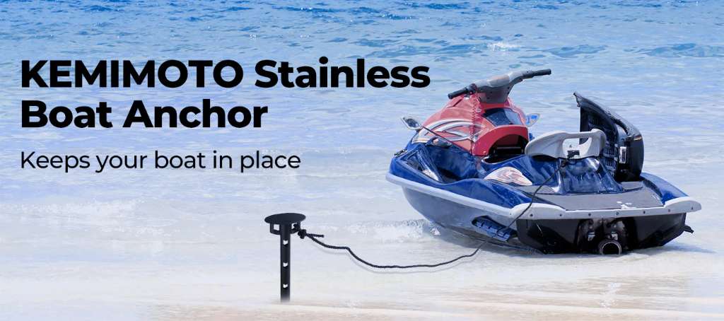 Kemimoto’s stainless steel boat anchor keeps your boat in place