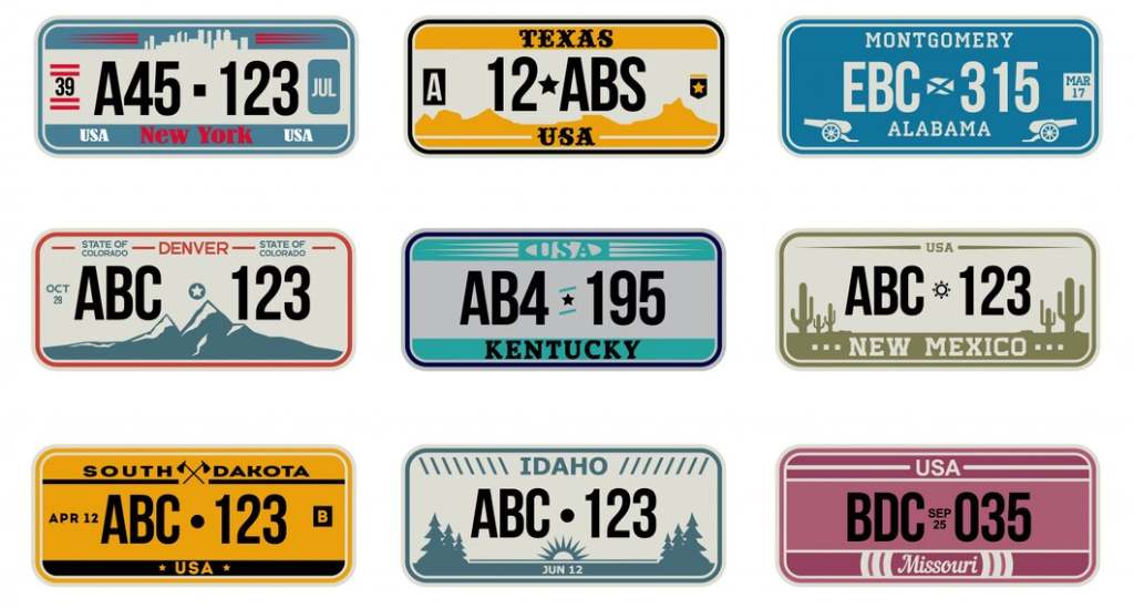 License plate frames set