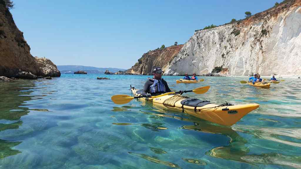 Men kayaking on the water